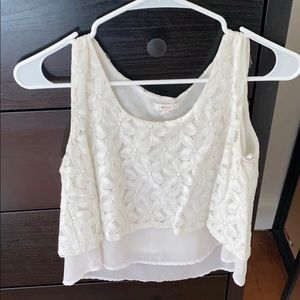 White lace floral tank top (cropped)